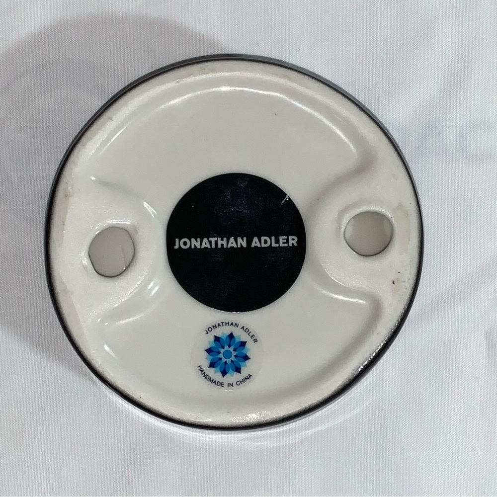 👋🏾SOLD👋🏾JONATHAN ADLER les girls black ceramic LES GIRLS concave  DISH - Picture 7 of 7